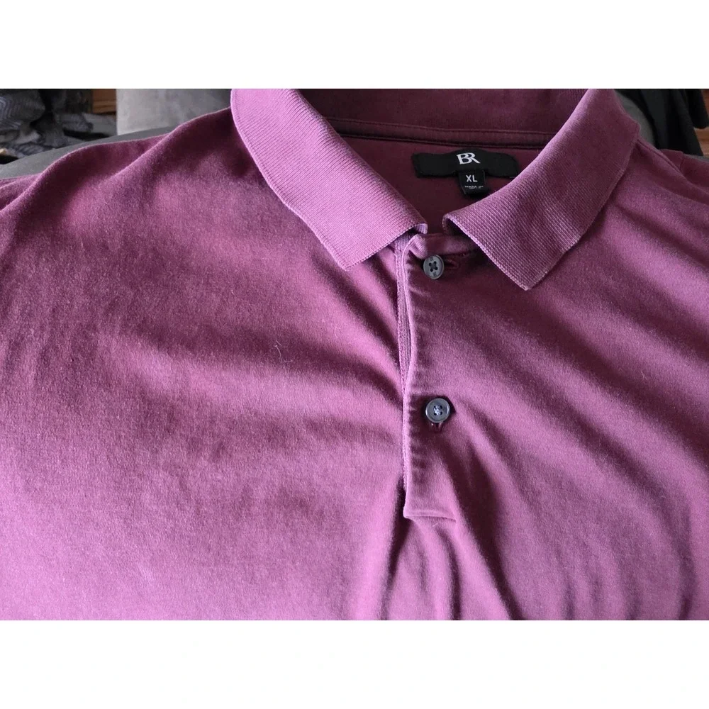 Banana Republic Polo Shirt XL Maroon Solid Short Sleeve Cotton Classic Casual